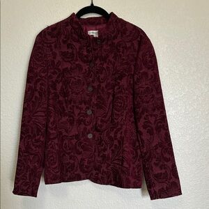 Coldwater Creek Rich Burgundy Patterned Blazer